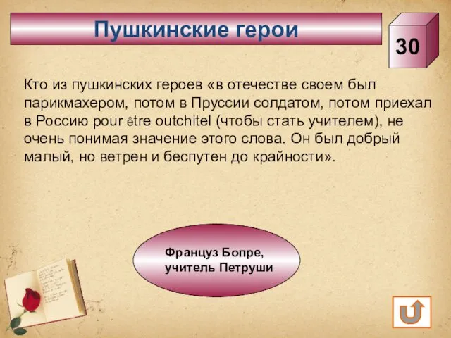 Пушкинские герои 30 Кто из пушкинских героев «в отечестве своем