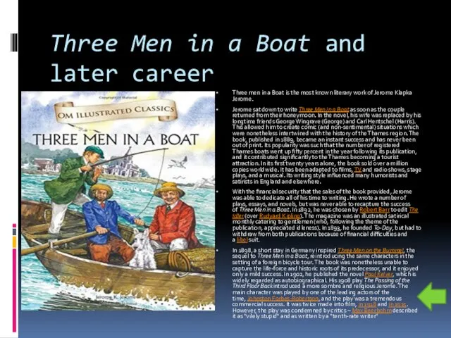 Three Men in a Boat and later career Three men