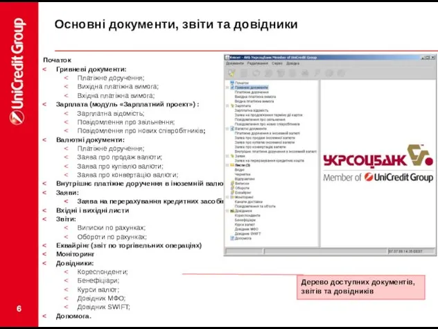 Основні документи, звіти та довідники Початок Гривневі документи: Платіжне доручення;