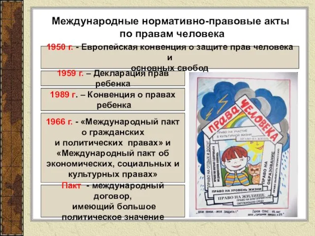 1950 г. - Европейская конвенция о защите прав человека и