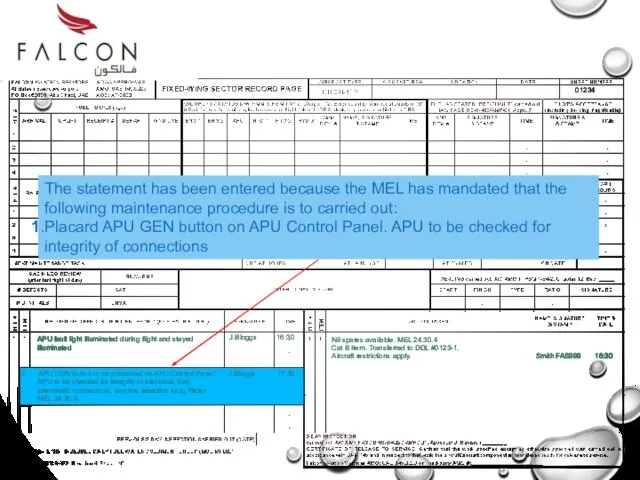 Nil spares available. MEL 24.30.4 Cat B item. Transferred to