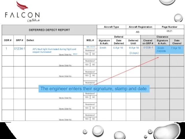 1 01234-1 The engineer enters their signature, stamp and date