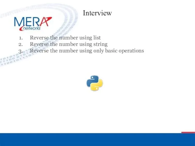 Interview Reverse the number using list Reverse the number using