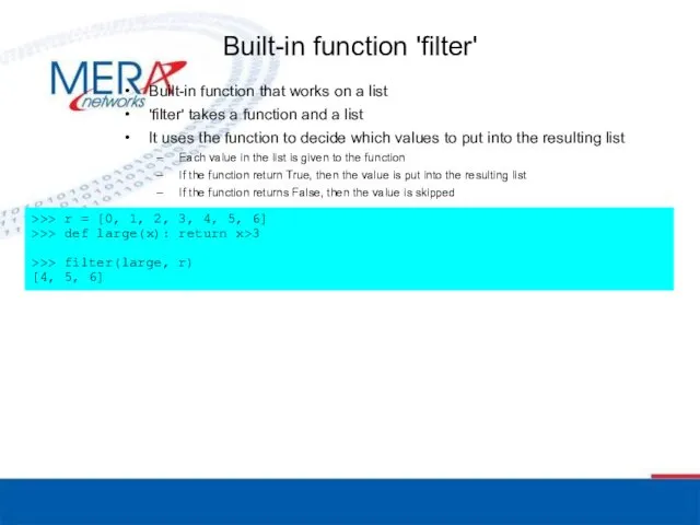Built-in function 'filter'