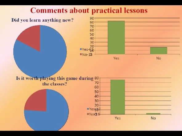 Comments about practical lessons