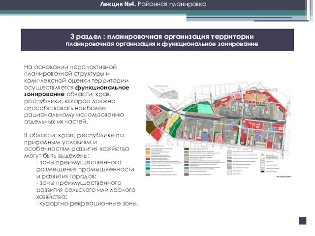 Лекция №4. Районная планировка 3 раздел : планировочная организация территории