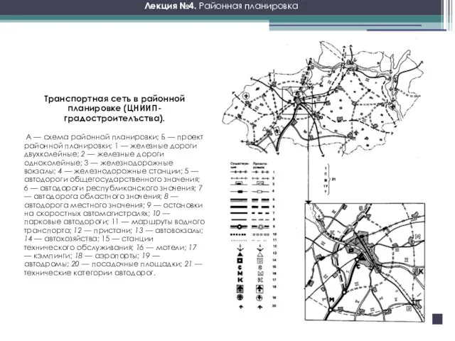 Лекция №4. Районная планировка Транспортная сеть в районной планировке (ЦНИИП-