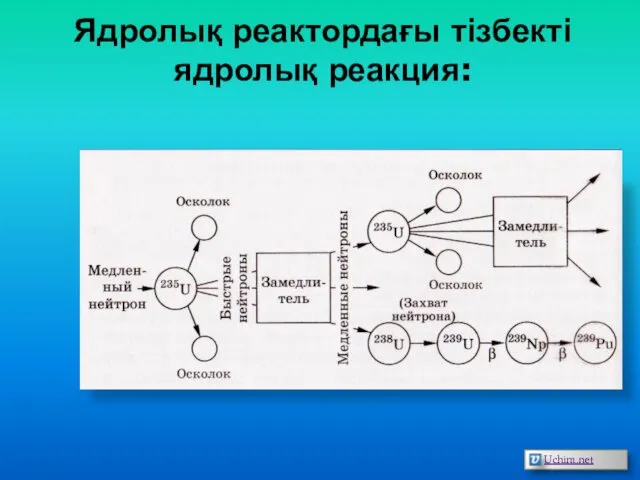 Ядролық реактордағы тізбекті ядролық реакция: