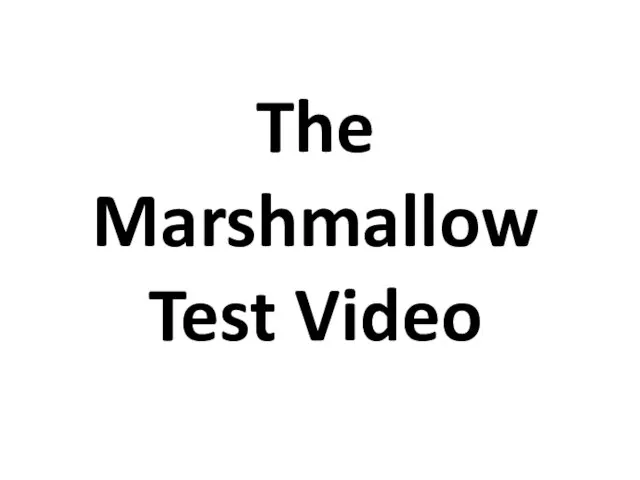 The Marshmallow Test Video