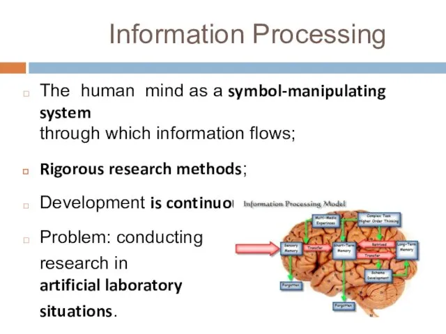 Information Processing The human mind as a symbol-manipulating system through