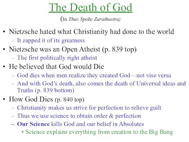 The Death of God (In Thus Spoke Zarathustra) Nietzsche hated