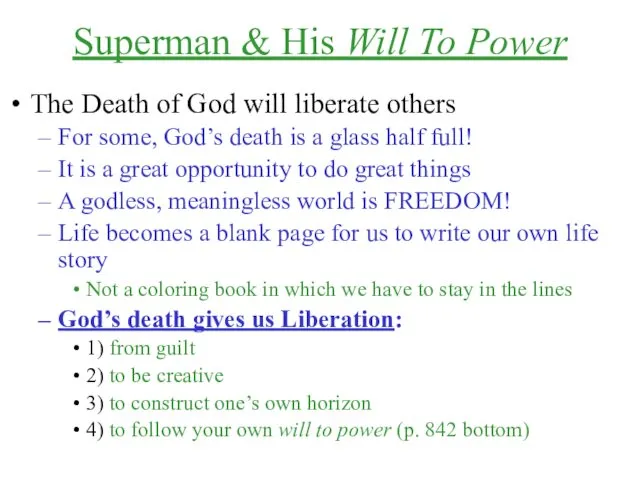 Superman & His Will To Power The Death of God