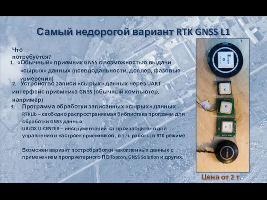 Самый недорогой вариант RTK GNSS L1 2. Устройство записи «сырых»