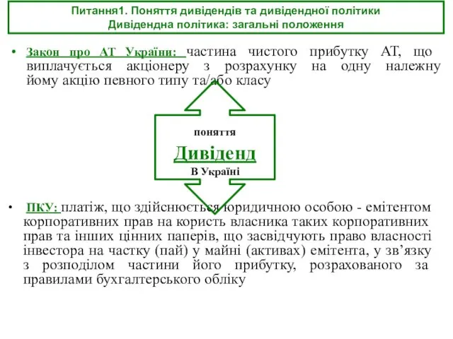 Закон про АТ України: частина чистого прибутку АТ, що виплачується