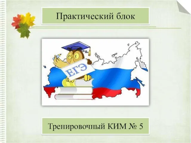 Практический блок Тренировочный КИМ № 5