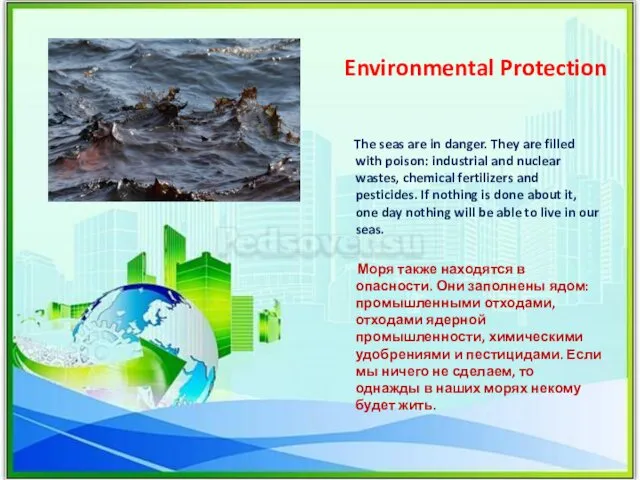 Environmental Protection The seas are in danger. They are filled