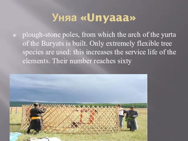 Уняа «Unyaaa» plough-stone poles, from which the arch of the