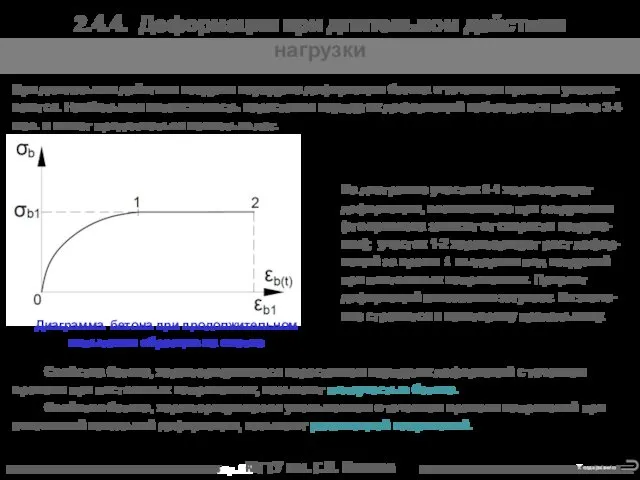 МГТУ им. Г.И. Носова Диаграмма бетона при продолжительном испытании образцов
