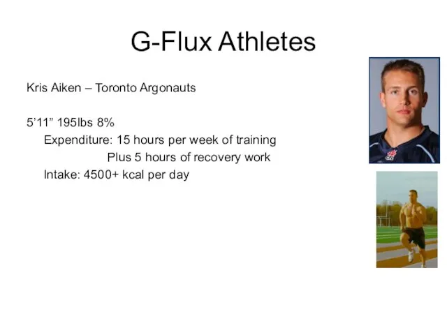 G-Flux Athletes Kris Aiken – Toronto Argonauts 5’11” 195lbs 8%