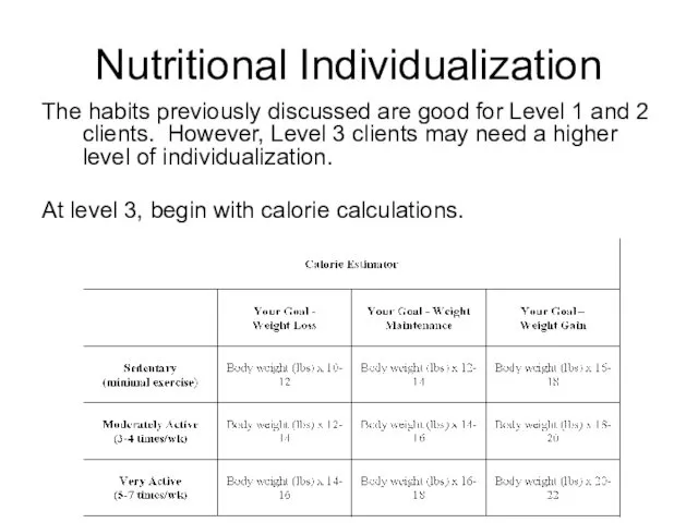 The habits previously discussed are good for Level 1 and