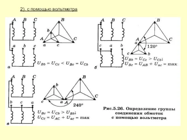 2). с помощью вольтметра