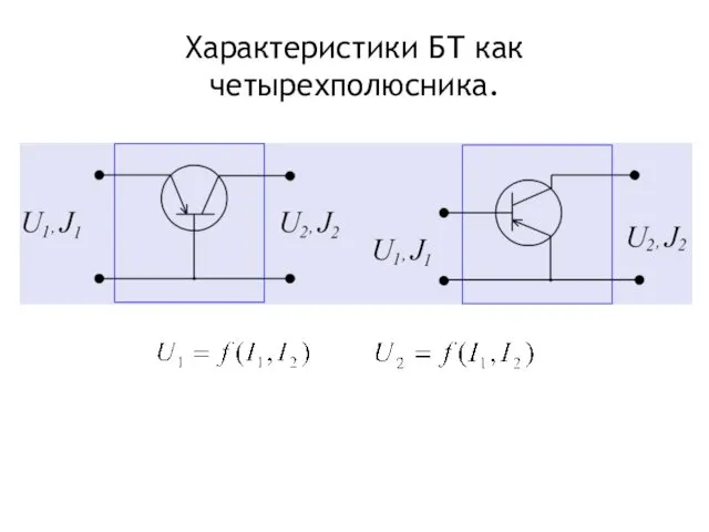 Характеристики БТ как четырехполюсника.