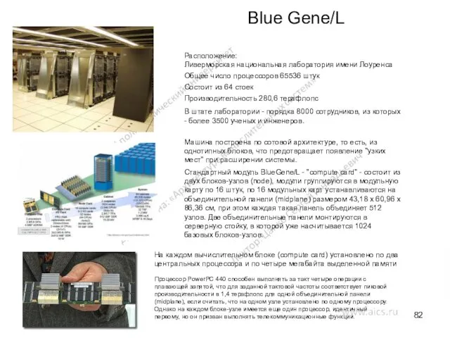 Blue Gene/L Расположение: Ливерморская национальная лаборатория имени Лоуренса Общее число
