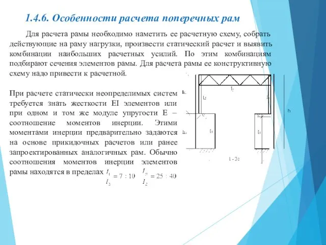 1.4.6. Особенности расчета поперечных рам Для расчета рамы необходимо наметить