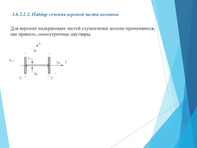 1.6.2.1.2. Подбор сечения верхней части колонны Для верхних надкрановых частей