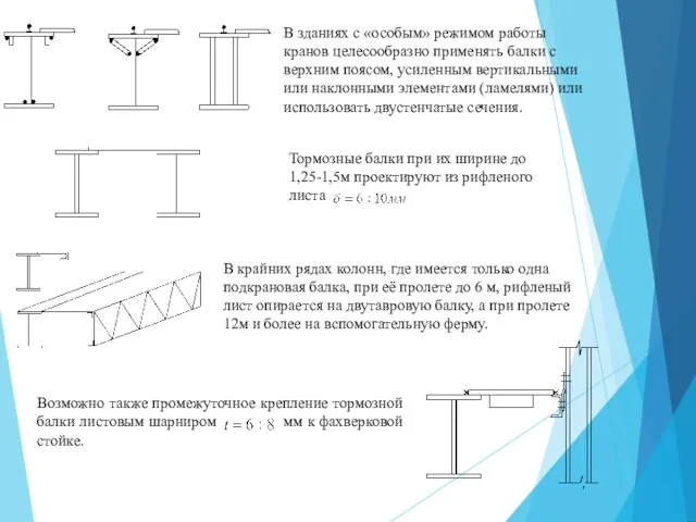 В зданиях с «особым» режимом работы кранов целесообразно применять балки