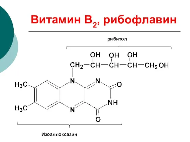 Витамин В2, рибофлавин рибитол Изоаллоксазин