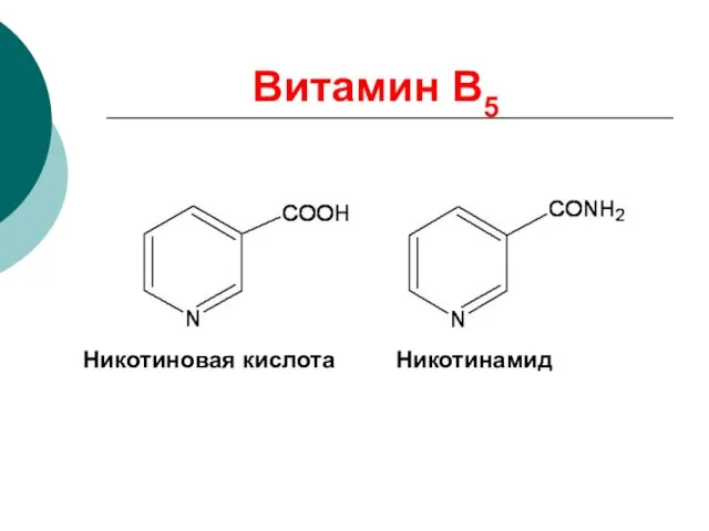 Витамин В5 Никотиновая кислота Никотинамид