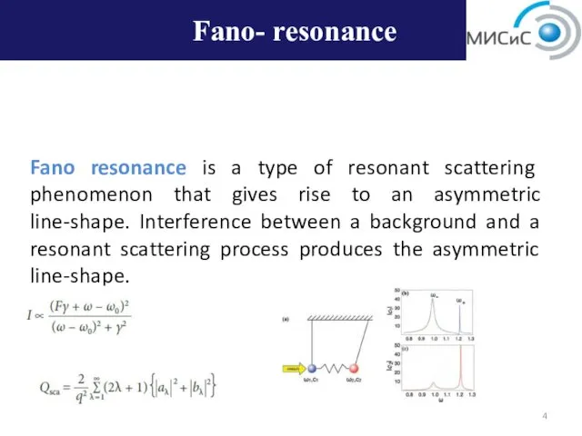 Fano resonance is a type of resonant scattering phenomenon that