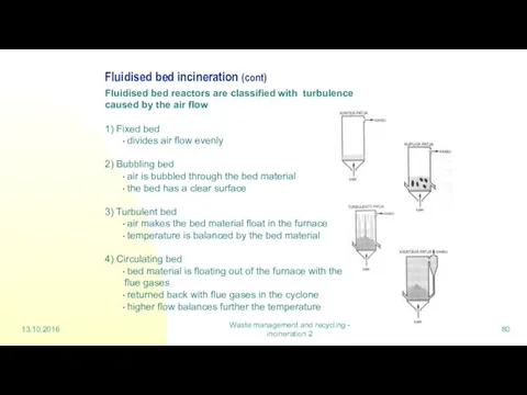 13.10.2016 Waste management and recycling - incineration 2 Fluidised bed