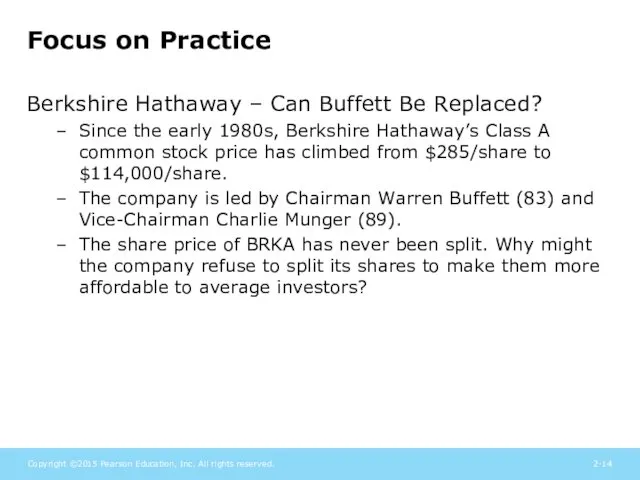Focus on Practice Berkshire Hathaway – Can Buffett Be Replaced?