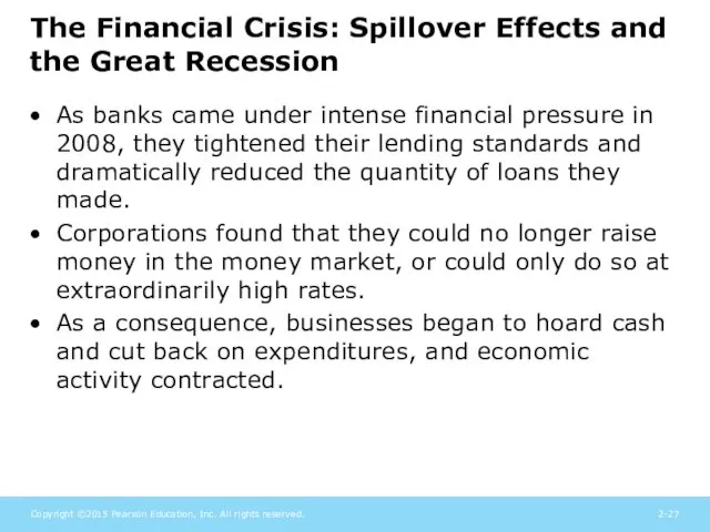 The Financial Crisis: Spillover Effects and the Great Recession As