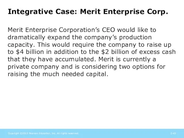 Integrative Case: Merit Enterprise Corp. Merit Enterprise Corporation’s CEO would
