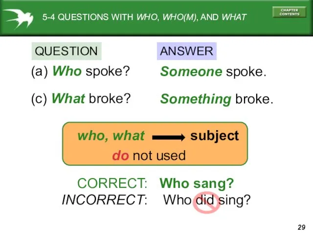 who, what subject 5-4 QUESTIONS WITH WHO, WHO(M), AND WHAT