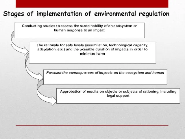 Stages of implementation of environmental regulation