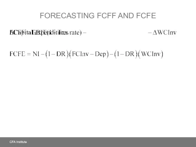 FORECASTING FCFF AND FCFE