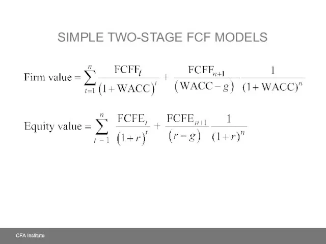 SIMPLE TWO-STAGE FCF MODELS