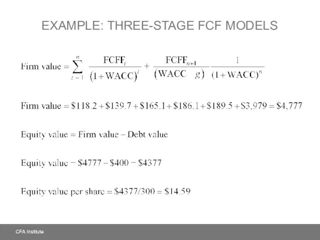 EXAMPLE: THREE-STAGE FCF MODELS