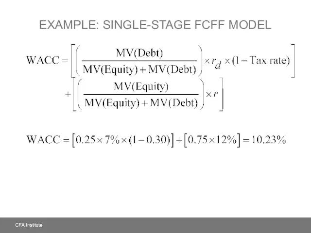 EXAMPLE: SINGLE-STAGE FCFF MODEL