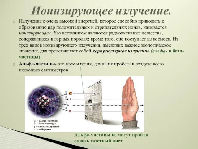 Излучение с очень высокой энергией, которое способно приводить к образованию