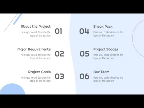 01 About the Project Here you could describe the topic
