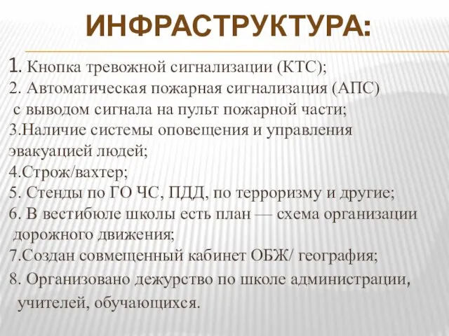 1. Кнопка тревожной сигнализации (КТС); 2. Автоматическая пожарная сигнализация (АПС)