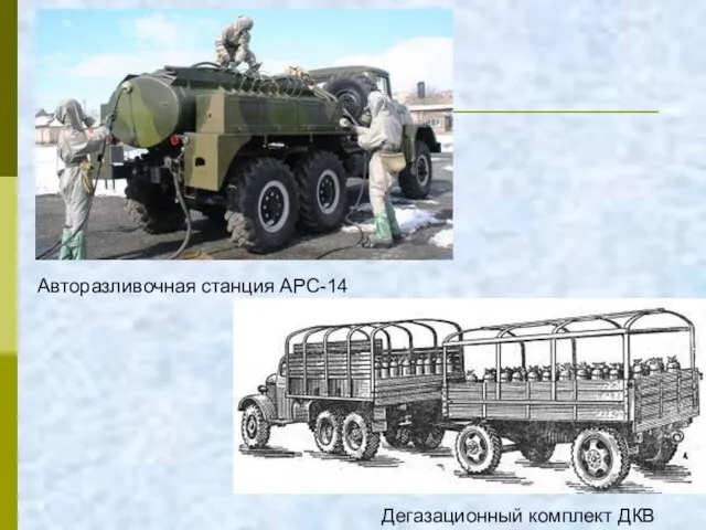 Авторазливочная станция АРС-14 Дегазационный комплект ДКВ