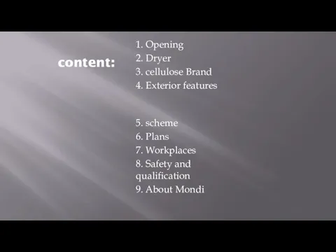 content: 1. Opening 2. Dryer 3. cellulose Brand 4. Exterior