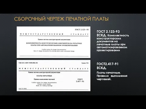 СБОРОЧНЫЙ ЧЕРТЕЖ ПЕЧАТНОЙ ПЛАТЫ ГОСТ 2.123-93 ЕСКД. Комплектность конструкторских документов