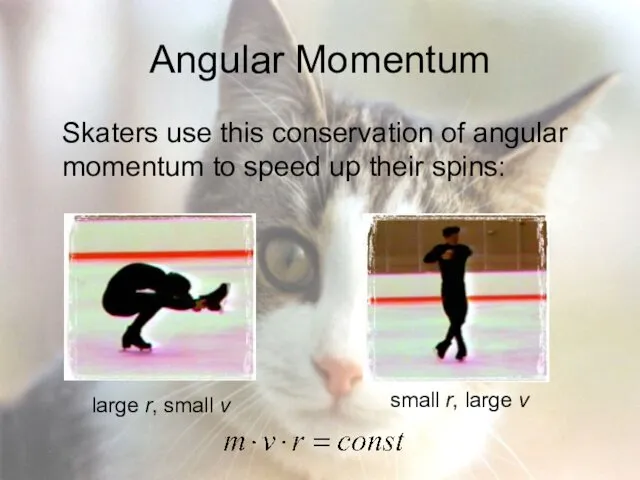 Angular Momentum Skaters use this conservation of angular momentum to speed up their